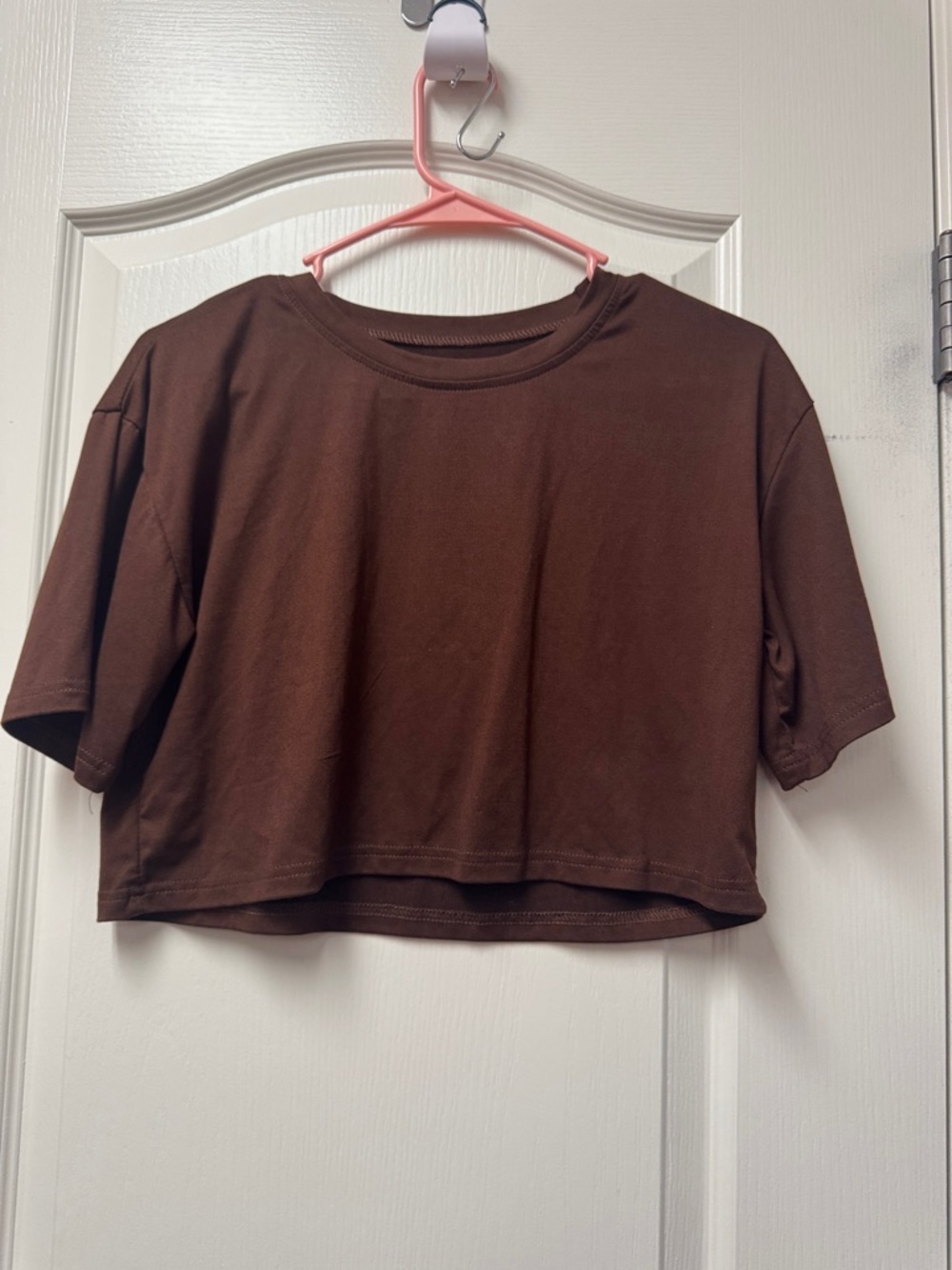 Women’s Brown Cropped Crewneck Tee